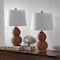 Jonathan Y Millie 23" Modern Coastal Woven Rattan Gourd LED Table Lamp, Dark Brown, 2PK JYL5704A-SET2 - alternate 2