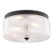 Vaxcel Riverside 2-Light Drum Flush Mount Ceiling Light, Matte Black, Clear Ribbed Glass C0365 - alternate 1