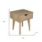 Homeroots 18" Natural Solid Manufactured Wood and Wood One Drawer Nightstand 489238 - alternate 3