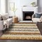 Homeroots 3' X 5' Brown Beige And Ivory Striped Washable Indoor Outdoor Area Rug 598364 - alternate 3