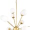 Homeroots Gold Sputnik Multi Light Frosted Metal and Glass Dimmable Chandelier With White Shades 611356 - alternate 2