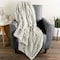 Lavish Home Sherpa Fleece Throw Blanket for Couch, Beige, 50 inx 60 in 67-THROW-BGE - alternate 2
