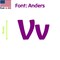 Aacc Self-Adhesive Vinyl Letter: v, Scale: 4 cm. Color: Purple Font: Anders by, 8PK AACC-Anders-lv-Purple-M4x8 - alternate 1