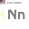 Aacc Self-Adhesive Vinyl Letter: N, Scale: 15 cm. Color: Gray Font: Anders by, 4PK AACC-Anders-UN-Gray-M15x4 - alternate 1