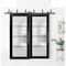 Sartodoors Sliding Closet Frosted Glass Barn Bypass Doors with Hardware Planum 2132 Black 84x96 (2* 42x96) PLANUM2132BBB-BLK-84 x 96 (2* 42x96) - alternate 4