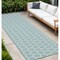 Homeroots 8' Aqua And Ivory Geometric Indoor Outdoor Runner Rug 564048 - alternate 4
