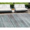 Homeroots 9' X 12' Teal Blue Gray And Charcoal Striped Washable Indoor Outdoor Area Rug 588074 - alternate 1