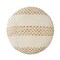 Homeroots 18" Ivory And Brown Cotton Blend Round Striped Pouf Ottoman 551566 - alternate 3
