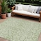 Homeroots 10' X 14' Green And Ivory Damask Washable Indoor Outdoor Area Rug 595144 - alternate 1
