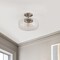 Jonathan Y Marfa 14" 1-Light Modern Farmhouse Schoolhouse Frosted Glass/Metal LED Semi Flush Mount, Nickel JYL7517D - alternate 3