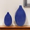 Homeroots Set of Two Cobalt Ceramic Round Table Vases, 2PK 384166 - alternate 2