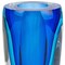 Homeroots 6" Blue And Clear Cylinder Crystal Glass Table Vase 375783 - alternate 2