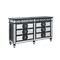 Homeroots 68" Black and Silver Solid and Manufactured Wood Mirrored Eight Drawer Double Dresser 486522 - alternate 1