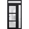 Vdomdoors Front Exterior Prehung FiberGlass Door Frosted Glass / Manux 8552 Matte Black / Sidelight and Trans MANUX8552EXD-BLK-W36+16 x H80+14-RH - alternate 2
