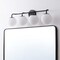 Jonathan Y Louis Parisian Globe 31" 4-Light Metal/Frosted Glass Modern Contemporary LED Vanity Light, Black JYL3558B - alternate 2