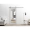 Sartodoors Sturdy Barn Door Clear Tempered Glass, Lucia 2666 White Silk and Aluminum Strips, 6.6FT Silver Rai LUCIA2666BD-S-WS-30 x 84 - alternate 3