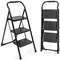 Serenelife 3-Step Ladder, Folding Step Stool for Adults, Wide Anti-Slip Pedal and Handrail, Sturdy Steel Build SLSTL3WH - alternate 1