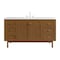 James Martin Vanities Laurent 60" Single Vanity, Honey Oak w/ 3 CM White Zeus Silestone Top 545-V60S-HNO-3WZ - alternate 1