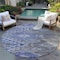 Homeroots 8' Pewter And Blue Round Southwestern Washable Indoor Outdoor Area Rug 603559 - alternate 3