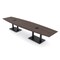 Skutchi Designs Boat Conference Table With Power Unit, 48 in W, 168 in L, Brown HAR-BOT-48x168-DOU.BK-H3041-EBLK - alternate 1
