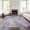 Homeroots 3' X 5' Purple Lavender And Artichoke Green Floral Washable Indoor Outdoor Area Rug 583124 - alternate 3