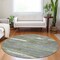 Homeroots 8' Olive Green Ivory And Blue Round Striped Washable Indoor Outdoor Area Rug 616672 - alternate 4