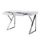Homeroots 48" White and Silver Wood and Stainless Steel Writing Desk With Two Drawers 543745 - alternate 1