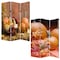 Homeroots 72" Brown Canvas Folding Three Panel Screen Room Divider 274860 - alternate 3