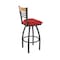 Holland Bar Stool Co Eleanor 30in Swivel Bar Stool with Pewter Finish, Medium Back and Canter Red Seat 880 - alternate 1