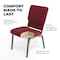Flash Furniture Hercules Church Chair, 19-1/4 in W 25" L 33-1/4" H, Fabric Seat FD-CH02185-SV-RED-BAS-GG - alternate 4