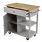 Homeroots Gray and Natural 35in Rolling Kitchen Island With Storage 402561 - alternate 3