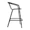 Flash Furniture Lila  Commercial Grade Gray Rattan Indoor-Outdoor Restaurant Barstool, PK4 4-SDA-AD632032R-GY-GG - alternate 5