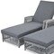 Homeroots 78" Gray Metal Outdoor Chaise Lounge with Gray Cushion 625686 - alternate 2