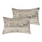 Homeroots Set of Two 12" X 20" Natural and Gold Patchwork Cowhide Lumbar Throw Pillows with Glitter, 2PK 544635 - alternate 3
