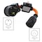 Ac Works TT-30P to 5-15/20R Adapter, 1 ft, 20A Breaker-Protected, Heavy-Duty STW TTICB520 - alternate 2
