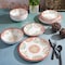 Laurie Gates Brick Floral Ripple 12 Piece Melamine Dinnerware Set in Red 123197.12R - alternate 2