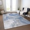 Homeroots 3' X 5' Blue And Ivory Abstract Washable Indoor Outdoor Area Rug 617620 - alternate 3