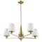 Nuvo Lune, 5 Light Chandelier, Vintage Brass Finish, Etched White Glass 60/8235 - alternate 1
