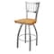 Holland Bar Stool Co 810 Contessa Stainless Steel 36in Swivel Bar Stool with Medium Oak Seat 81036SSMedOak - alternate 1