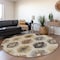 Homeroots 8' Beige Copper And Gray Round Southwestern Washable Indoor Outdoor Area Rug 615112 - alternate 3