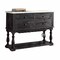 Homeroots 18in X 48in X 36in White Marble Weathered Espresso Wood Server 347312 - alternate 1