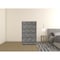 Homeroots 30" Grey Manufactured Wood + Solid Wood And Stainless Steel Five Drawer Chest 491548 - alternate 2