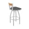 Holland Bar Stool Co Revelle 25in Swivel Counter Stool with Anodized Nickel Finish, Medium Back and Graph Coal Seat 881 - alternate 3