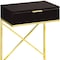 Homeroots 24" Gold And Black Wood And Metal End Table With Drawer 333225 - alternate 2
