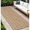 Homeroots 8' Natural And Beige Geometric Indoor Outdoor Runner Rug 564053 - alternate 3