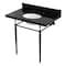 Kingston Brass 36" Black Granite Console Sink with Brass Legs, 8-Inch, 3-Hole, Black Granite/Matte Black KVPK3622K80 - alternate 1