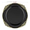 Smarty Had A Party Black with Gold Fancy Round Disposable Plastic Dinnerware Value Set, 240PK 8880-BGVP-CASE - alternate 4