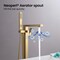 Kibi Cube Floor Mount Tub Filler, Hand Shower - Brushed Brass KTF302BB - alternate 3