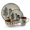 Elama Majestic Wolf 16 Piece Luxurious Stoneware Dinnerware with Complete Setting for 4 EL-MAJESTICWOLF16 - alternate 2