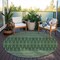 Homeroots 8' Olive Green And Blue Round Tribal Washable Indoor Outdoor Area Rug 582580 - alternate 2